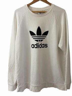 adidas White Trefoil Crewneck Sweatshirt